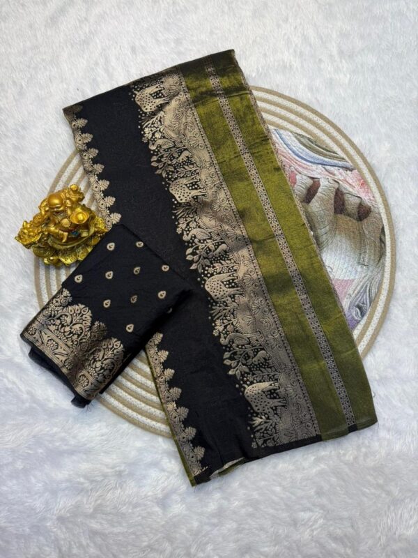 Khadi crepe tissue paithani silk