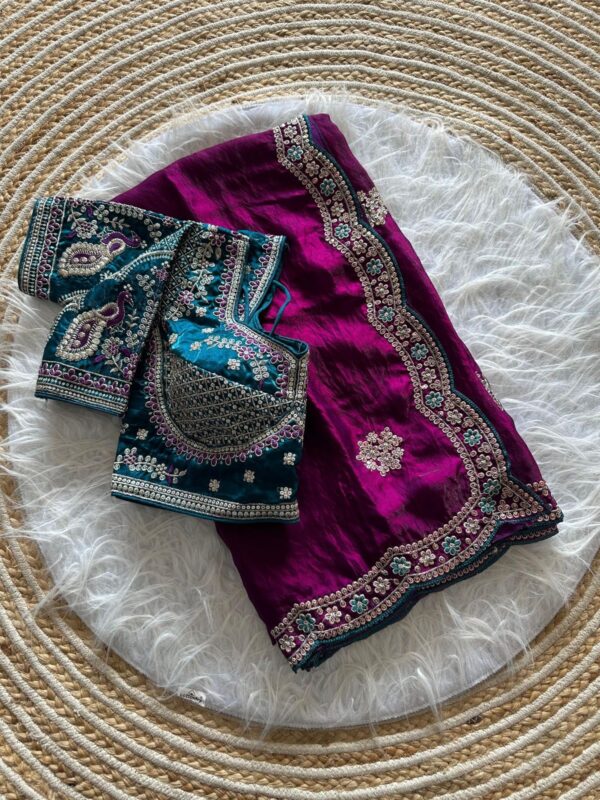 Saree with Designer blouse