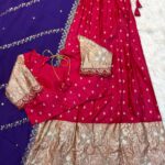 pink with purple duppatta