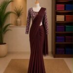 marron with black floral